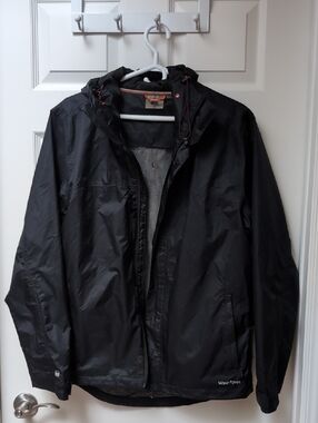 Men's Black Waterproof Hooded Jacket